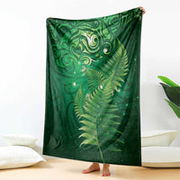 Matariki New Zealand Maori Silver Fern Blanket Galaxy Green Sky Style LT03 - Polynesian Pride