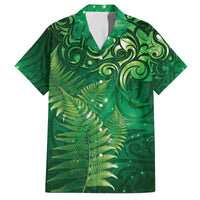 Matariki New Zealand Maori Silver Fern Family Matching Off The Shoulder Long Sleeve Dress and Hawaiian Shirt Galaxy Green Sky Style