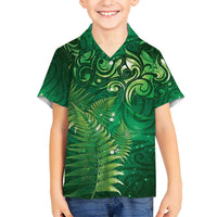 Matariki New Zealand Maori Silver Fern Hawaiian Shirt Galaxy Green Sky Style LT03 - Polynesian Pride