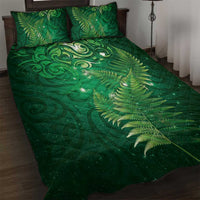 Matariki New Zealand Maori Silver Fern Quilt Bed Set Galaxy Green Sky Style