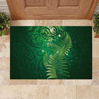 Matariki New Zealand Maori Silver Fern Rubber Doormat Galaxy Green Sky Style