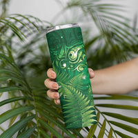 Matariki New Zealand Maori Silver Fern Skinny Tumbler Galaxy Green Sky Style