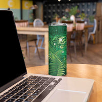 Matariki New Zealand Maori Silver Fern Skinny Tumbler Galaxy Green Sky Style