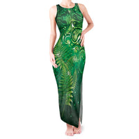 Matariki New Zealand Maori Silver Fern Tank Maxi Dress Galaxy Green Sky Style LT03 Women Green - Polynesian Pride