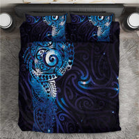 Matariki New Zealand Maori Koru Art Tattoo Bedding Set New Year Galaxy Blue Sky Style