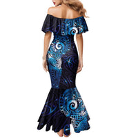 Matariki New Zealand Maori Koru Art Tattoo Family Matching Mermaid Dress and Hawaiian Shirt New Year Galaxy Blue Sky Style