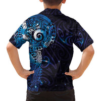 Matariki New Zealand Maori Koru Art Tattoo Family Matching Puletasi and Hawaiian Shirt New Year Galaxy Blue Sky Style LT03 - Polynesian Pride