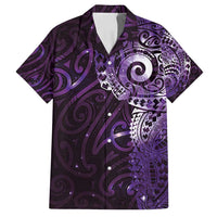 Matariki New Zealand Maori Koru Art Tattoo Family Matching Long Sleeve Bodycon Dress and Hawaiian Shirt New Year Galaxy Purple Sky Style
