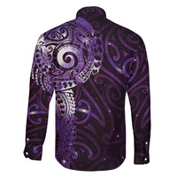 Matariki New Zealand Maori Koru Art Tattoo Family Matching Puletasi and Hawaiian Shirt New Year Galaxy Purple Sky Style LT03 - Polynesian Pride