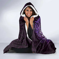 Matariki New Zealand Maori Koru Art Tattoo Hooded Blanket New Year Galaxy Purple Sky Style
