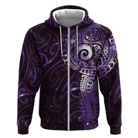 Matariki New Zealand Maori Koru Art Tattoo Hoodie New Year Galaxy Purple Sky Style
