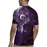Matariki New Zealand Maori Koru Art Tattoo Rugby Jersey New Year Galaxy Purple Sky Style