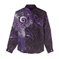 Matariki New Zealand Maori Koru Art Tattoo Women Casual Shirt New Year Galaxy Purple Sky Style