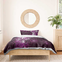 Matariki New Zealand Maori Koru Art Tattoo Bedding Set New Year Galaxy Pink Sky Style