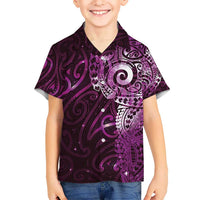 Matariki New Zealand Maori Koru Art Tattoo Kid Hawaiian Shirt New Year Galaxy Pink Sky Style LT03 Kid Pink - Polynesian Pride