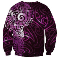 Matariki New Zealand Maori Koru Art Tattoo Sweatshirt New Year Galaxy Pink Sky Style