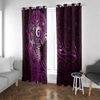 Matariki New Zealand Maori Koru Art Tattoo Window Curtain New Year Galaxy Pink Sky Style