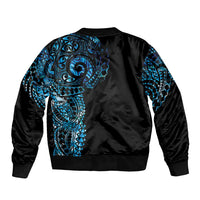 New Zealand Maori Koru Art Traditional Tattoo Bomber Jacket Paua Shell