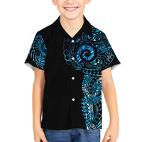 New Zealand Maori Koru Art Traditional Tattoo Family Matching Off The Shoulder Long Sleeve Dress and Hawaiian Shirt Paua Shell