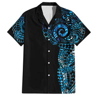 New Zealand Maori Koru Art Traditional Tattoo Family Matching Off Shoulder Short Dress and Hawaiian Shirt Paua Shell