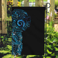New Zealand Maori Koru Art Traditional Tattoo Garden Flag Paua Shell LT03 Garden Flag Black - Polynesian Pride