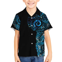 New Zealand Maori Koru Art Traditional Tattoo Kid Hawaiian Shirt Paua Shell