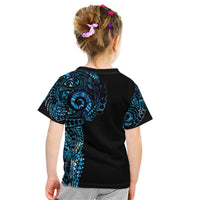 New Zealand Maori Koru Art Traditional Tattoo Kid T Shirt Paua Shell
