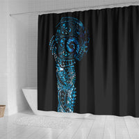 New Zealand Maori Koru Art Traditional Tattoo Shower Curtain Paua Shell LT03 - Polynesian Pride