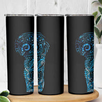 New Zealand Maori Koru Art Traditional Tattoo Skinny Tumbler Paua Shell