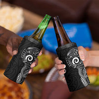 New Zealand Maori Koru Art Traditional Tattoo 4 in 1 Can Cooler Tumbler Simple Style