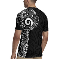New Zealand Maori Koru Art Traditional Tattoo Rugby Jersey Simple Style