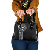 New Zealand Maori Koru Art Traditional Tattoo Shoulder Handbag Simple Style LT03 One Size Black - Polynesian Pride
