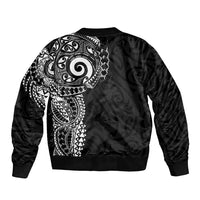 New Zealand Maori Koru Art Traditional Tattoo Sleeve Zip Bomber Jacket Simple Style LT03 - Polynesian Pride