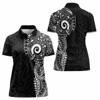 New Zealand Maori Koru Art Traditional Tattoo Women Polo Shirt Simple Style