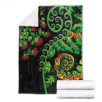 New Zealand Koru Plants and Pohutukawa Blanket Maori Tattoo Pattern LT03 - Polynesian Pride