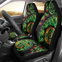 New Zealand Koru Plants and Pohutukawa Car Seat Cover Maori Tattoo Pattern