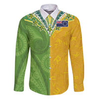 Cook Islands Language Week Family Matching Off Shoulder Maxi Dress and Hawaiian Shirt Tatau Pattern and Rarotongan Alphabet - Polynesian Pride