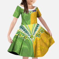 Cook Islands Language Week Family Matching Short Sleeve Bodycon Dress and Hawaiian Shirt Tatau Pattern and Rarotongan Alphabet - Polynesian Pride