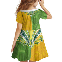 Cook Islands Language Week Family Matching Short Sleeve Bodycon Dress and Hawaiian Shirt Tatau Pattern and Rarotongan Alphabet - Polynesian Pride