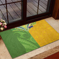 Cook Islands Language Week Rubber Doormat Tatau Pattern and Rarotongan Alphabet - Polynesian Pride