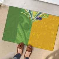 Cook Islands Language Week Rubber Doormat Tatau Pattern and Rarotongan Alphabet - Polynesian Pride