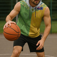 Cook Islands Language Week Sleeveless Hoodie Tatau Pattern and Rarotongan Alphabet - Polynesian Pride