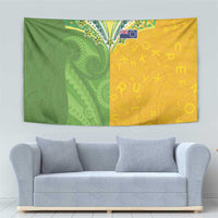 Cook Islands Language Week Tapestry Tatau Pattern and Rarotongan Alphabet - Polynesian Pride