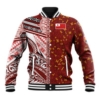 Tonga Language Week Baseball Jacket Ngatu Pattern and Tongan Alphabet - Polynesian Pride