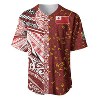 Tonga Language Week Baseball Jersey Ngatu Pattern and Tongan Alphabet - Polynesian Pride