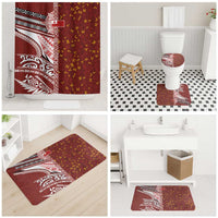 Tonga Language Week Bathroom Set Ngatu Pattern and Tongan Alphabet - Polynesian Pride