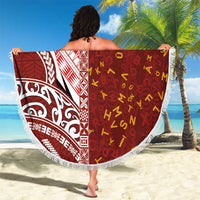Tonga Language Week Beach Blanket Ngatu Pattern and Tongan Alphabet - Polynesian Pride
