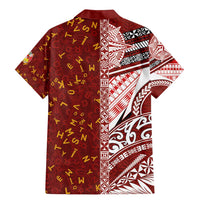 Tonga Language Week Family Matching Mermaid Dress and Hawaiian Shirt Ngatu Pattern and Tongan Alphabet - Polynesian Pride
