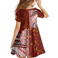 Tonga Language Week Family Matching Off Shoulder Maxi Dress and Hawaiian Shirt Ngatu Pattern and Tongan Alphabet - Polynesian Pride