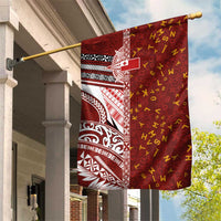 Tonga Language Week Garden Flag Ngatu Pattern and Tongan Alphabet - Polynesian Pride